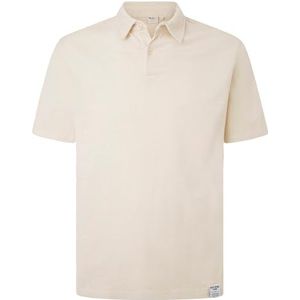 Pepe Jeans Heren Hazzel Polo, Beige (Buff Beige), M, Beige (Buff Beige), M