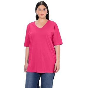 Ulla Popken Basic T-shirt voor dames, Magentapink., 54-56