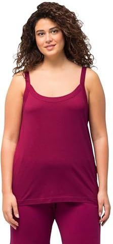 Ulla Popken - Spaghetti Tops - Bordeaux - Slanke Pasvorm - Mouwloos