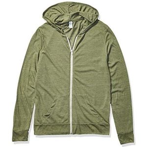 Alternative Heren Basic Eco-Jersey Zip Hoodie Hooded Sweatshirt, Eco True Legergroen, L