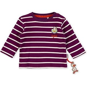 Sigikid Babymeisjes shirt met lange mouwen van biologisch katoen, paars-wit/gestreept, 74