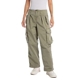 Replay Paperbag Cargo broek voor dames, 835 Soft Military, 28W