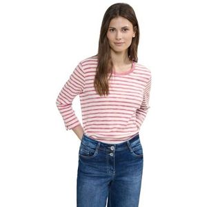Cecil Dames multimelange Stripe T-shirt_Pa, Roze Sorbet, XL