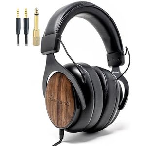 thinksound ov21 Bedrade hoofdtelefoon met gesloten achterkant en microfoon - gemaakt van duurzaam geoogst hout - gebouwd voor muziekliefhebbers, audiofielen, podcastmakers en studioprofessional