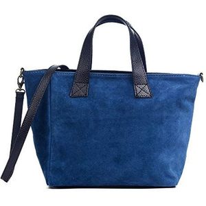 FIRENZE ARTEGIANI. Agnese damestas van echt leer, 34 x 14 x 22 cm, kleur: blauw, Blauw, Utility