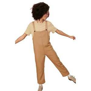 Trendyol Vrouwen Plain Pocket gedetailleerde Denim Jumpsuit, Bruin, 66