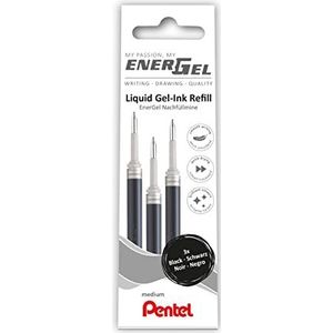 Pentel LR7-3A navulvulling voor EnerGel pennen 0,7 bal = 0,35 mm lijndikte, 3 stuks, zwart