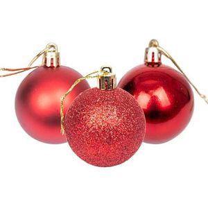 50 mm/18 stuks kerstballen onbreekbaar donkerrood, kerstboomdecoraties, balornamenten, ballen, hangende kerstdecoraties, vakantiedecoratie - glanzend, mat, glitter