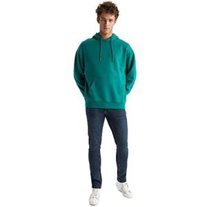 DeFacto Trui met lange mouwen voor heren - ronde hals sweatshirt voor heren (groen, XL), groen, XL