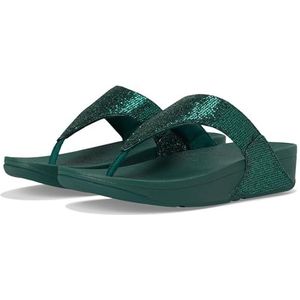 Fitflop Lulu Glitterbal Toe-Post Sandalen voor dames, groen, 39 EU