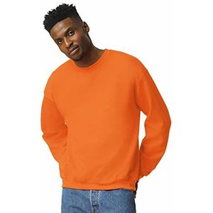 GILDAN Heren Fleece Crewneck Sweater Style G18000 Sweatshirt Veiligheid Oranje, L UK, Veiligheid Oranje, L