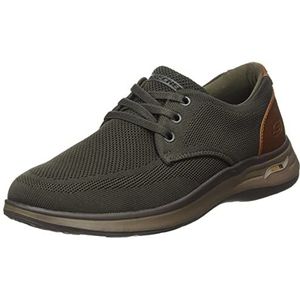 Skechers Arch Fit Darlo Weedon Sneaker voor heren, Olijf Bruin Mesh W Synthetisch, 43 EU