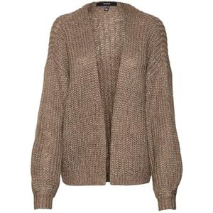 VERO MODA VMTHUNDER LS Open Cardigan GA BF, Bruin Lentil/Detail:melange, M