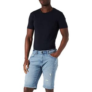 TOM TAILOR Uomini Josh Regular Slim bermuda jeans shorts destroyed 1032153, 10122 - Destroyed Light Stone Blue Denim, 33