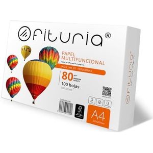 Multifunctioneel papier voor printers en kopieerapparaten, A4-papier, wit papier voor werkomgevingen en thuisgebruik, DIN A4, 80 g/m², verpakking met folie, horeca, 100 vellen