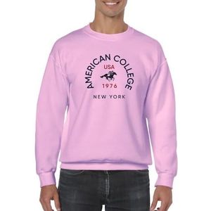 American College sweatshirt met ronde hals, lila, dames, maat XL, model AC4, 100% katoen, Paars, XL