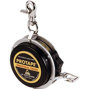 ProTape 3/8 ""x 15m Auto-Rewind Tape Measure w/Nylon Coated Blade 45722 (950MEB) Meter & CM door US Tape