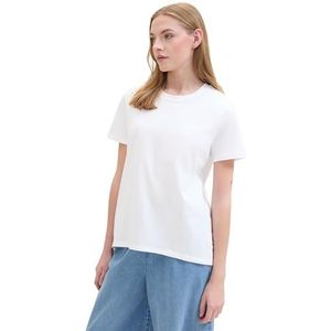 TOM TAILOR Denim T-shirt voor dames, 20000 - wit, XS