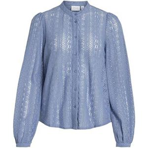 Vila Dames Vichikka Lace L/S Shirt-Noos Blouse, Coronet Blue, L