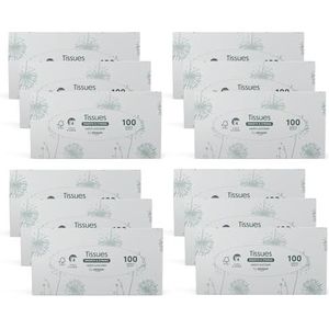 Amazon-merk: Presto! 4-laags papieren zakdoekjes-dozen, verpakking van 12 (12 x 100 doekjes)