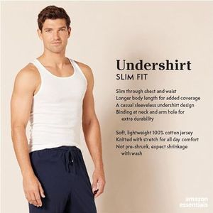 Amazon Essentials Men's Onderhemden in tanktopmodel, Pack of 6, Wit, XL