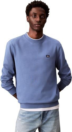 Calvin Klein - LS EU Badge 350Terry CN Swtshrt - Heren Hoodie - Blauw