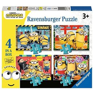 Ravensburger Minions 2 The Rise of Gru 4"" doos (12, 16, 20, 24 stuks) legpuzzels voor kinderen vanaf 3 jaar