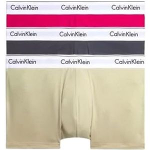 Calvin Klein Heren Trunk, Verduistering (pak van 3), Virtueel rood, ijzeren poort, eucalyptus, XXL