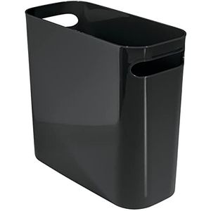 mDesign Badkameremmer - Slaapkameremmer en vuilnisbak voor slaapkamers, badkamers, thuis en op kantoor - praktische papierbakken - zwart