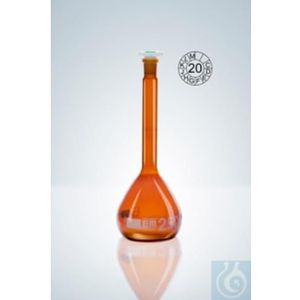 Hirschmann® DURAN maatkolf, klasse A, bruin glas, 50:0,06 ml, NS 12/21, H 140 mm