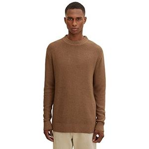 TOM TAILOR Uomini Gebreide trui met wol 1033526, 18950 - Havana Brown Melange, XXL