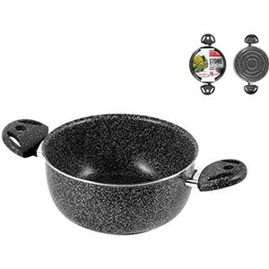Home Stone braadpan met 2 handgrepen, steen/kunststof, antraciet, 16 cm