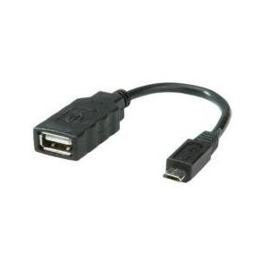 Nilox ro11.02.8311 kabel adapter adapter voor kabel (Micro B, USB 2.0 A, mannelijk/vrouwelijk, zwart)