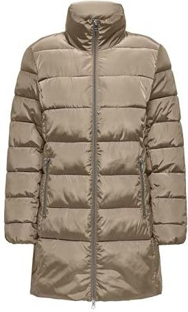 ONLY ONLNEWLINA Puffer Zip Coat OTW KTA gewatteerde jas, beige, XS, beige, XS