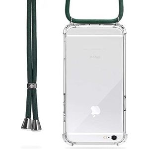 Trop Saint® Crossbody iPhone 6/ 6S - Case Mobiele Telefoon Cover met Lanyard Transparante Siliconen Kraag Strap - Groen
