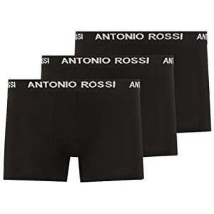 Antonio Rossi Heren getailleerde Boxer Hipsters (Pack van 3) Shorts, zwart met wit schrijfwerk, S, Zwart met wit schrijven, S