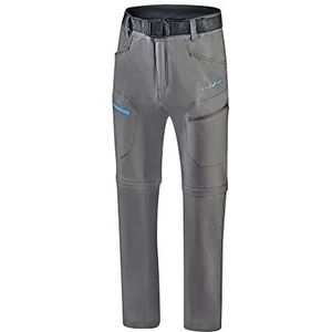 Black Crevice Afritsbare trekkingbroek voor heren, met afneembare pijpen, waterafstotende outdoorbroek voor heren, duurzame en ademende outdoorbroek met zakken, antraciet/blauw, S