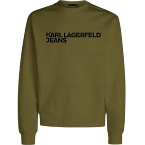 Karl Lagerfeld Jeans, Heren, Essential Logo Sweat, Regular Fit, Groente, XL