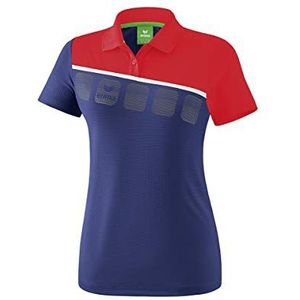 Erima 5-C poloshirt voor dames, new navy/rood/wit, 34