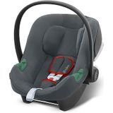 CYBEX Aton B2 i-Size Autostoeltje voor baby's, vanaf de geboorte tot ca. 24 maanden, max. 13 kg, incl. inlegkussen voor pasgeborenen, geschikt voor SensorSafe, Steel Grey