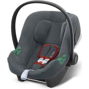 CYBEX Aton B2 i-Size Autostoeltje voor baby's, vanaf de geboorte tot ca. 24 maanden, max. 13 kg, incl. inlegkussen voor pasgeborenen, geschikt voor SensorSafe, Steel Grey