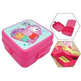 Peppa Pig broodtrommel/lunchbox voor kinderen - roze - kunststof - 14 x 8 cm