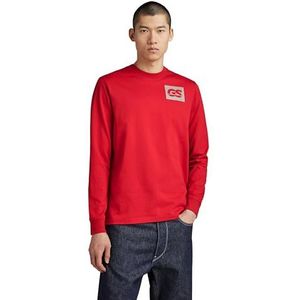 G-STAR RAW Heren Gs Raw Back Gr R T Ls T-shirts, Rood (Dk Flame D23995-c336-8050), XS