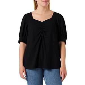 Kaffe Curve Kcsissy T-shirt blouse dames, Black Deep, S/Meer