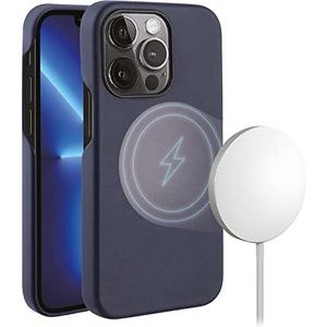 Vivanco Mag Classic Cover, Magnetic Wireless Charging Support voor iPhone 13 Pro, blauw