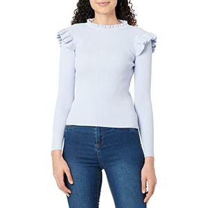 ONLY Dames ONLSIA Sally Ruffle LS KNT NOOS pullover, kasjmier blauw, L