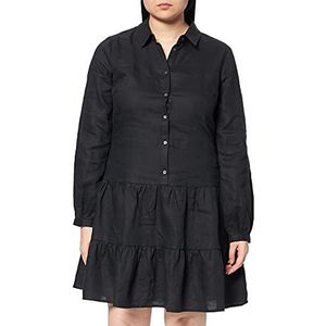 APART Fashion Volants-jurk voor dames, zwart, normaal.