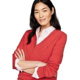 Tommy Hilfiger - Co Jersey Stitch V-nk Sweater - Terra Rouge - Damestrui