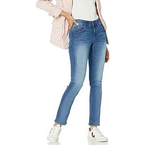 Democracy womens Petite ""Ab""solution Straight Leg Jeans, Blue, 16 Petite US