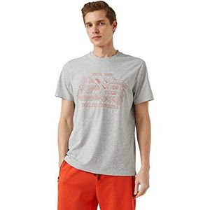 Koton Heren College Printed T-shirt, Grijs Melange (Grm), M
